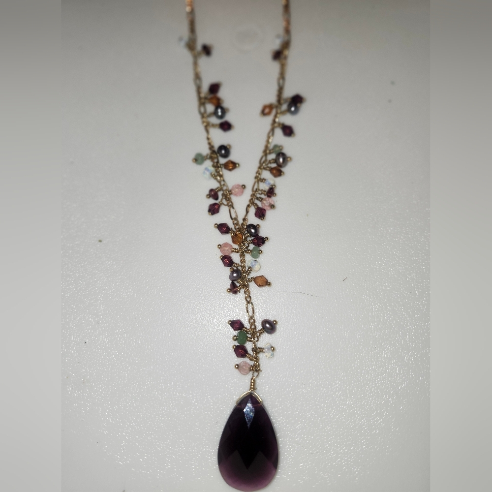 LIA SOPHIA Gold and Purple Necklace